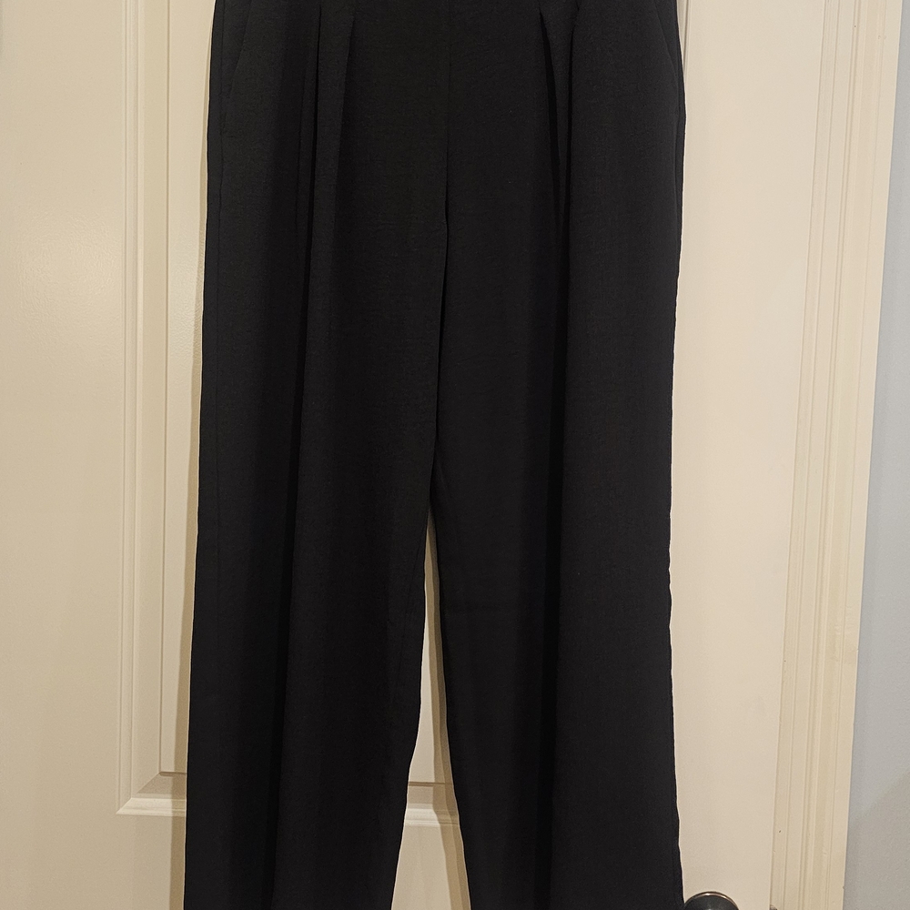 Nine West Black Wide-Leg High-Rise Trousers